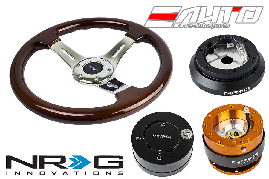 NRG 330mm BR Wood Chrome S Steering Wheel 1.5\