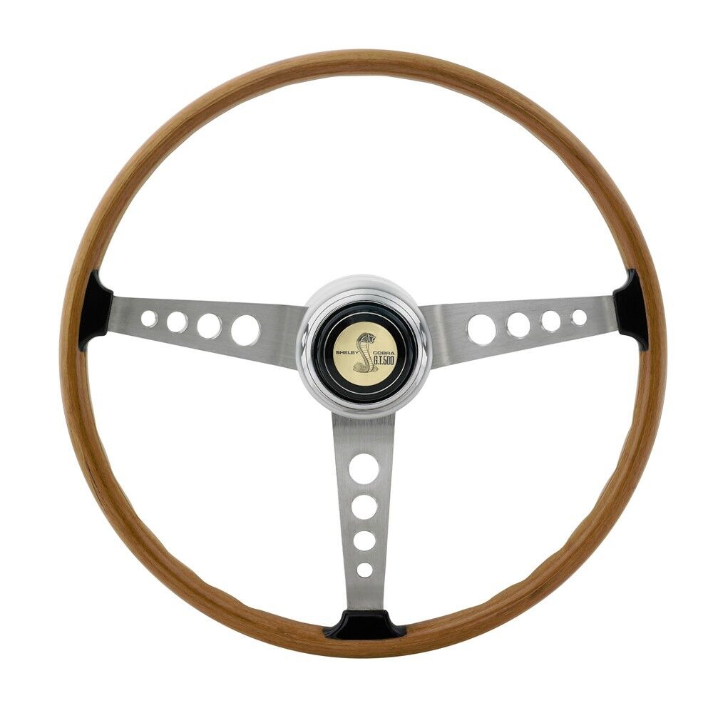 New 1965 - 1973 Ford MUSTANG Shelby GT500 Woodgrain Steering Wheel with Center 