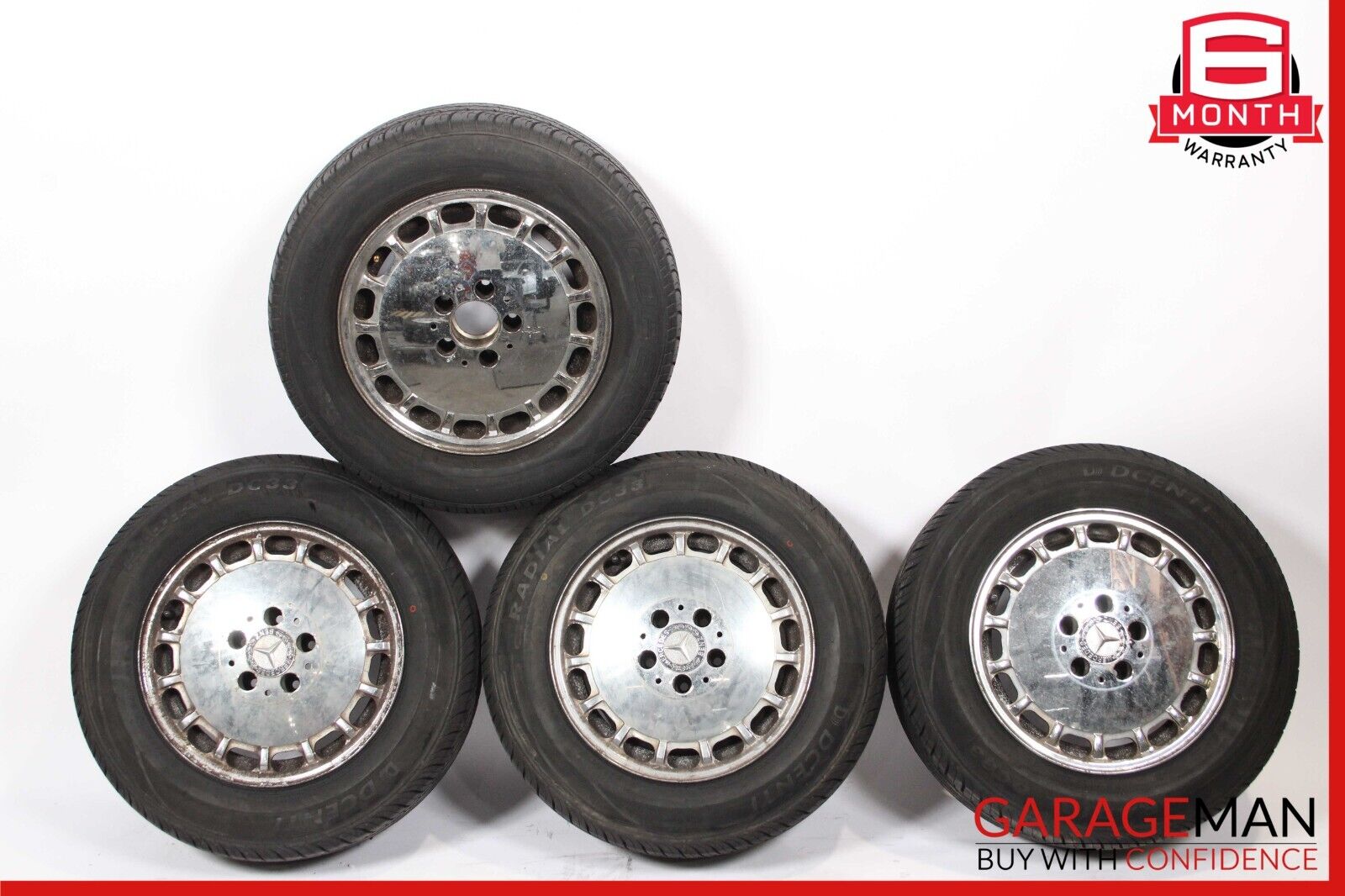 79-91 Mercedes W126 420SEL Complete Factory Wheel Tire Rim Set 6.5Jx15H2 ET21.5