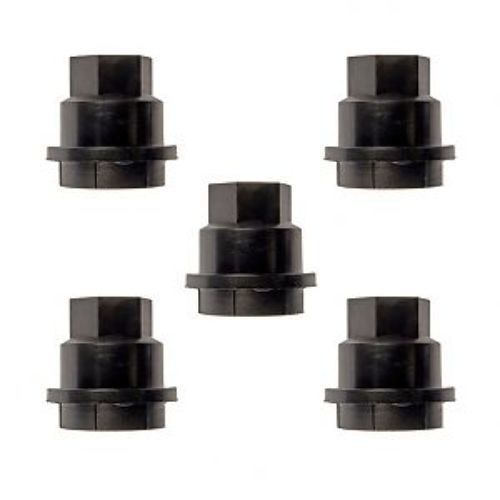 5 Pack - Black Wheel Nut Cover M24-2.0, Hex 19mm Fits GM # 15661036