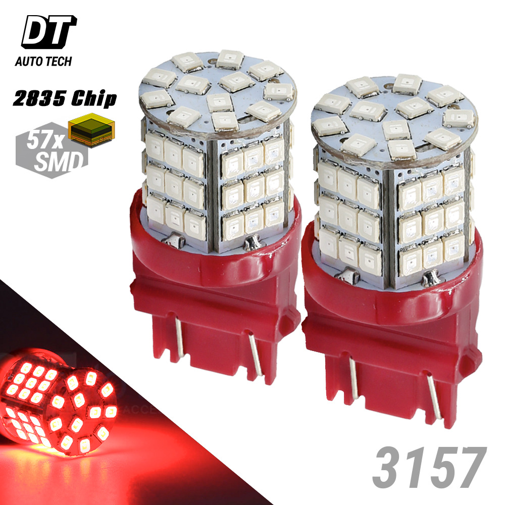 Syneticusa 3157 LED Red Brake Light Bulbs Stop Rear Tail Parking High Power 50w 