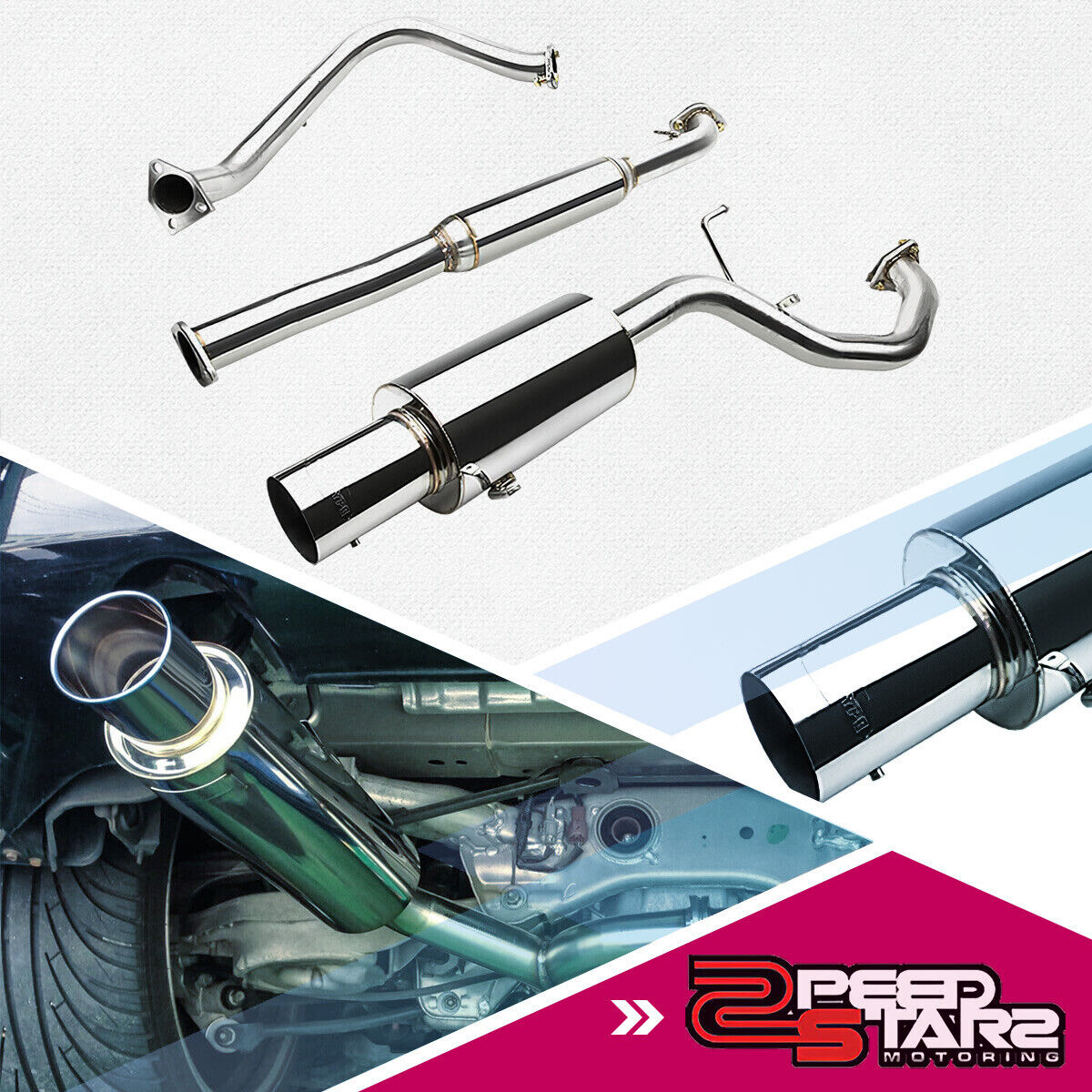 99-03 MITSUBISHI GALANT STAINLESS STEEL EXHAUST CATBACK SYSTEM 4\