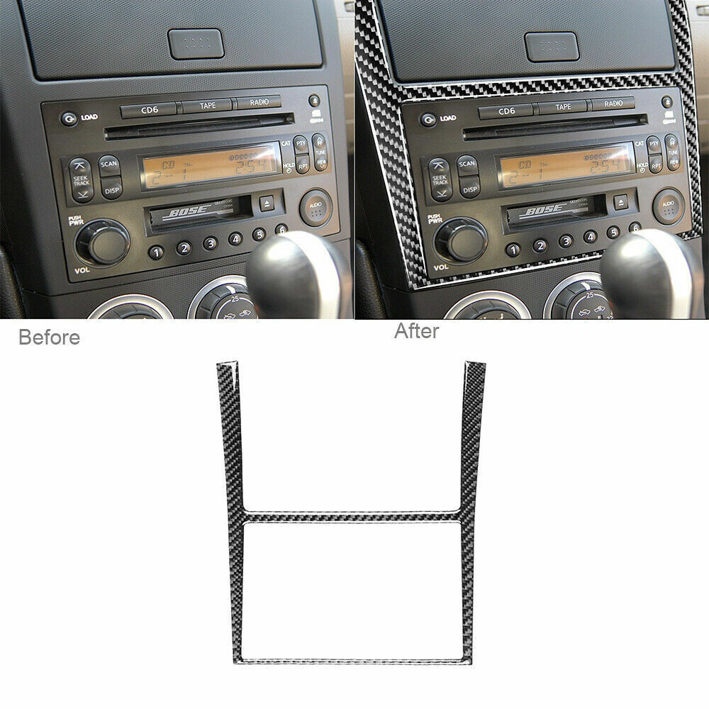 For Nissan 350Z 2003-06 Carbon Fiber Interior GPS Navigation Panel Trim Sticker