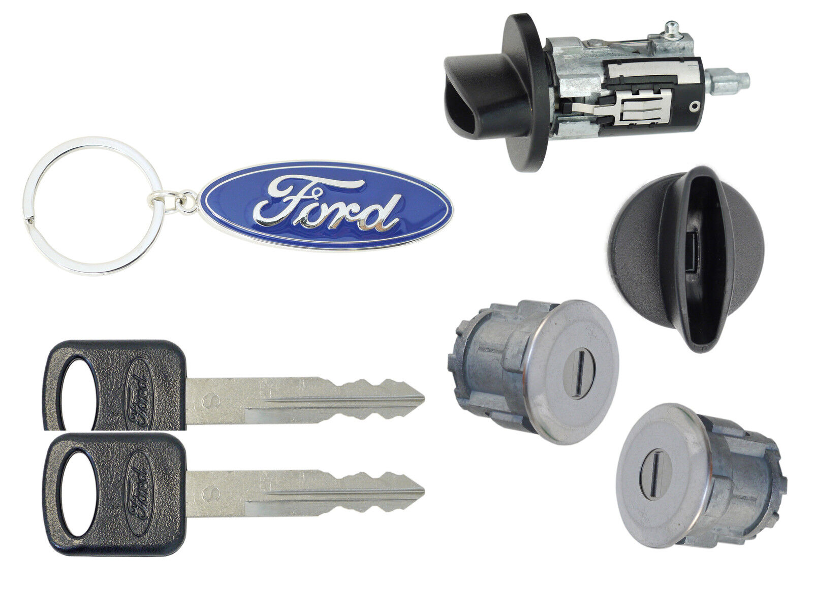 Ford Econoline Van - E150 E250 E350 Ignition Cylinder & 2 Door Lock Set