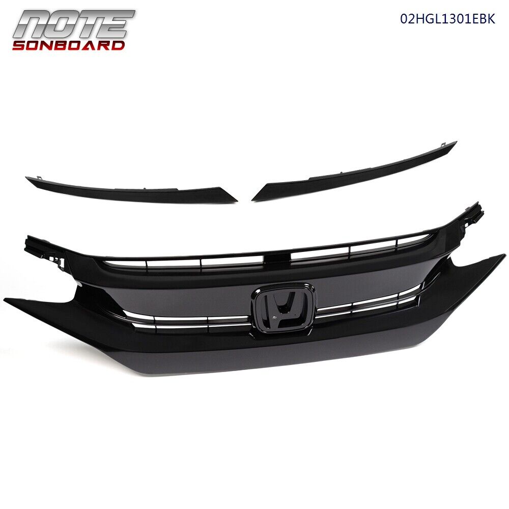 New Fit For 2016-2018 HONDA CIVIC Mesh Grille Front Hood Grille Factory Style 