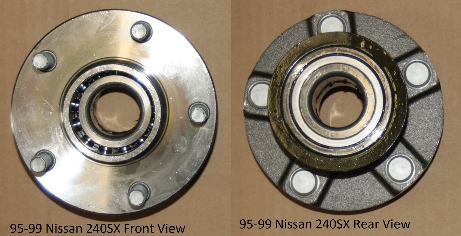 5 Lug Wheel Bearing Hubs Front Pair 300ZX Brakes Contano for 95-99 Nissan 240SX