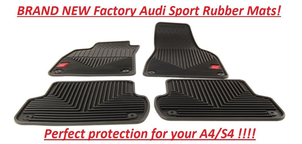 2002 to 2008 Audi Sport A4/S4 Rubber Floor Mats - GENUINE FACTOR OEM ACCESSORIES