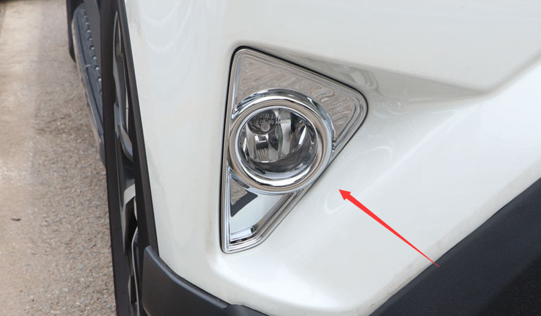 For Toyota RAV4 2016-2018 Pair ABS Chrome Front Fog Light Lamp Trim Cover