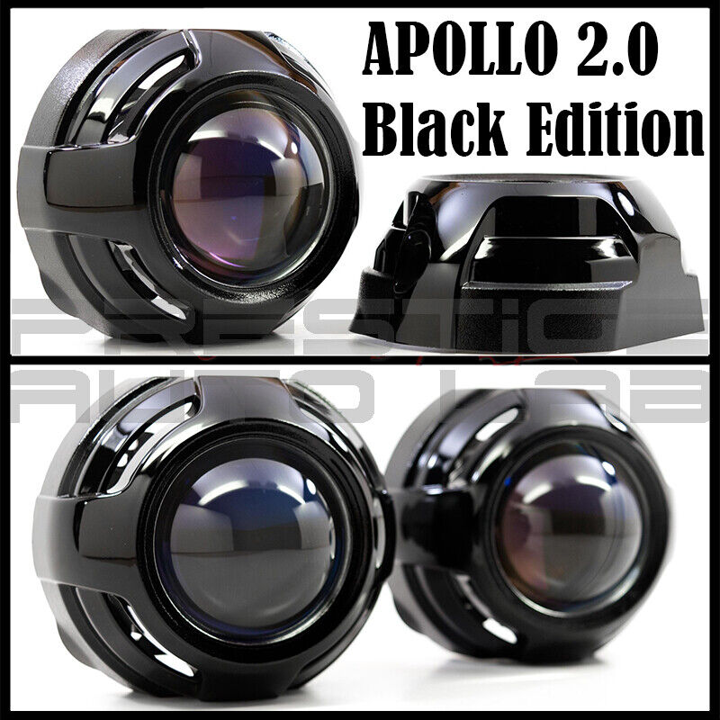 2x Black Apollo 2.0 Flat HID LED Retrofit Projector Shroud 2.5\