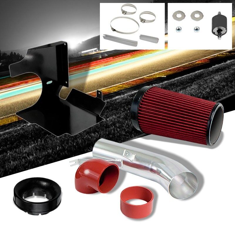 High Flow Cold Air Intake Kit+Heat Shield Red Filter For Cadillac Escalade/EXT