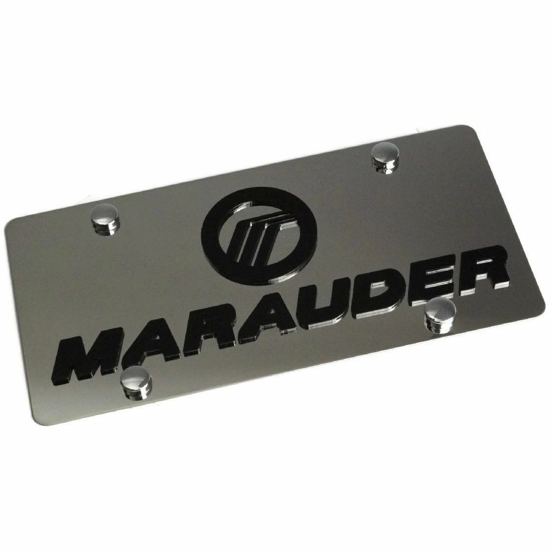 Stainless Steel Mercury Marauder Black Logo Black License Plate Frame 3D Novelty