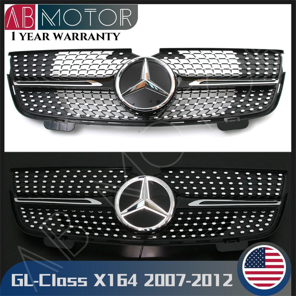 Black Dia-monds Style Grill W/LED Mirror Star For Benz GL-Class X164 07-12 GL450