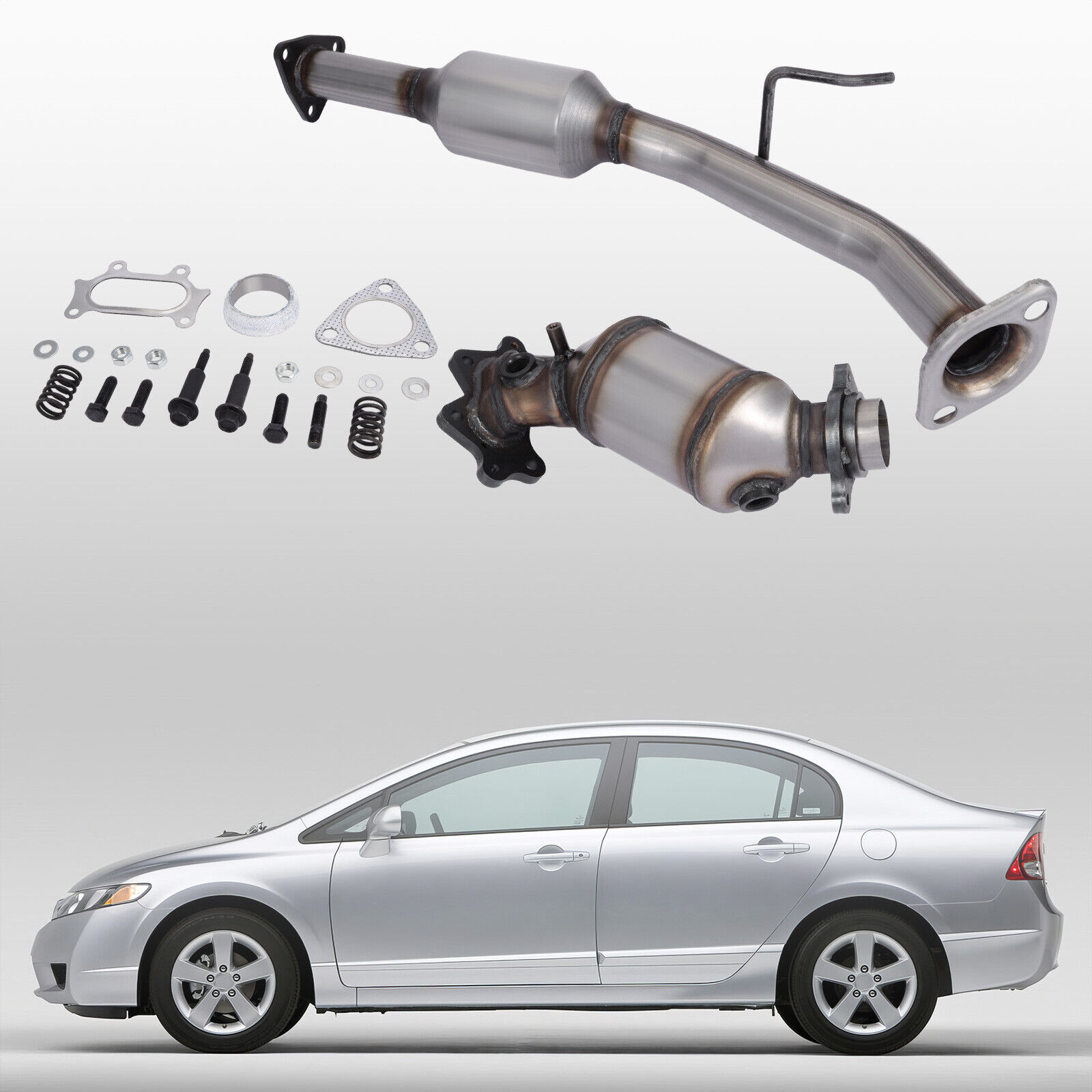 Exhaust Catalytic Converters w/ Gasket Set for 2006-2011 Honda Civic Hybrid 1.3L