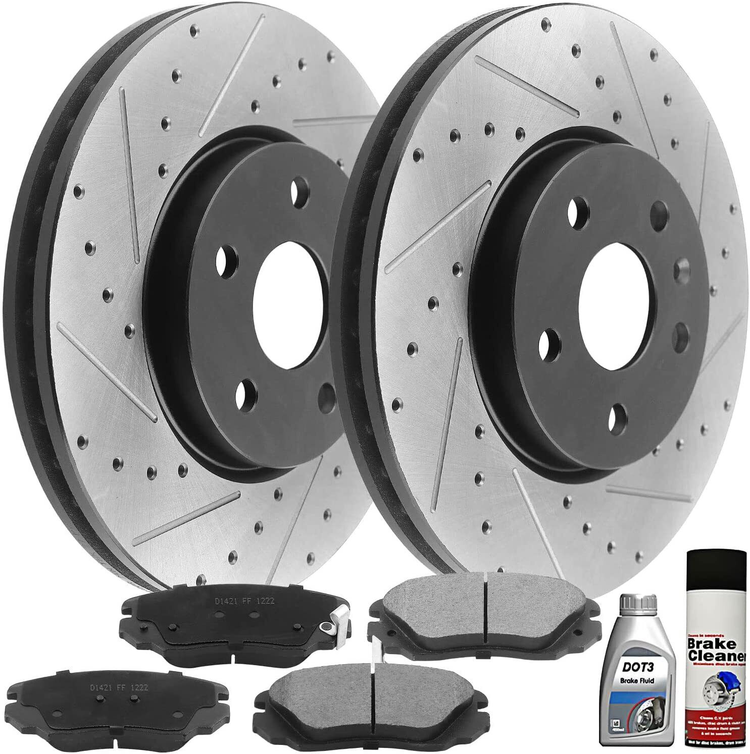 Brake Rotors With 5 Lugs Front for Buick Regal Chevy Malibu Equinox NJ D26