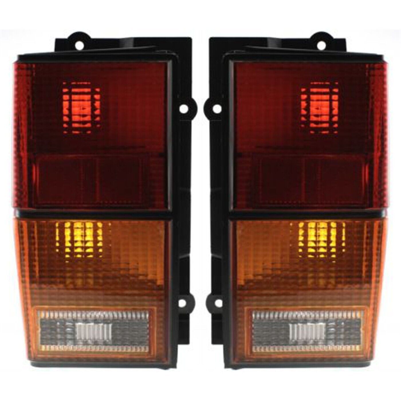 Halogen Tail Light Set For 1984-1996 Jeep Cherokee Amber/Clear/Red Lens 2Pcs