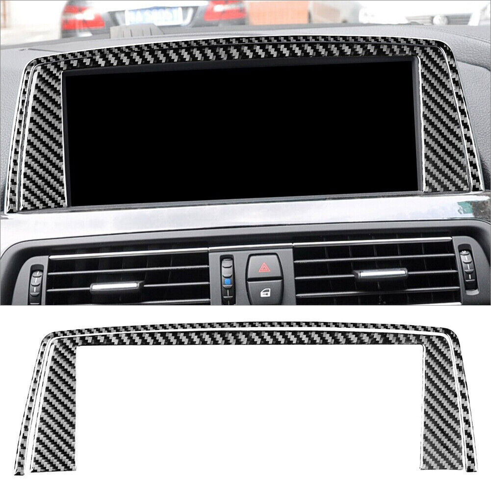 For BMW 6 Series F12 F13 11-18 Carbon Fiber Interior Dashboard Disply Cover Trim