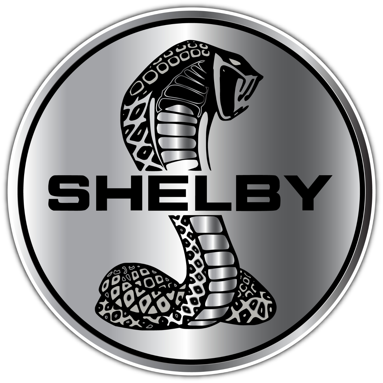 Cobra Shelby Ford Mustang GT Racing Moto Sports Vinyl Sticker Decal Black Silver