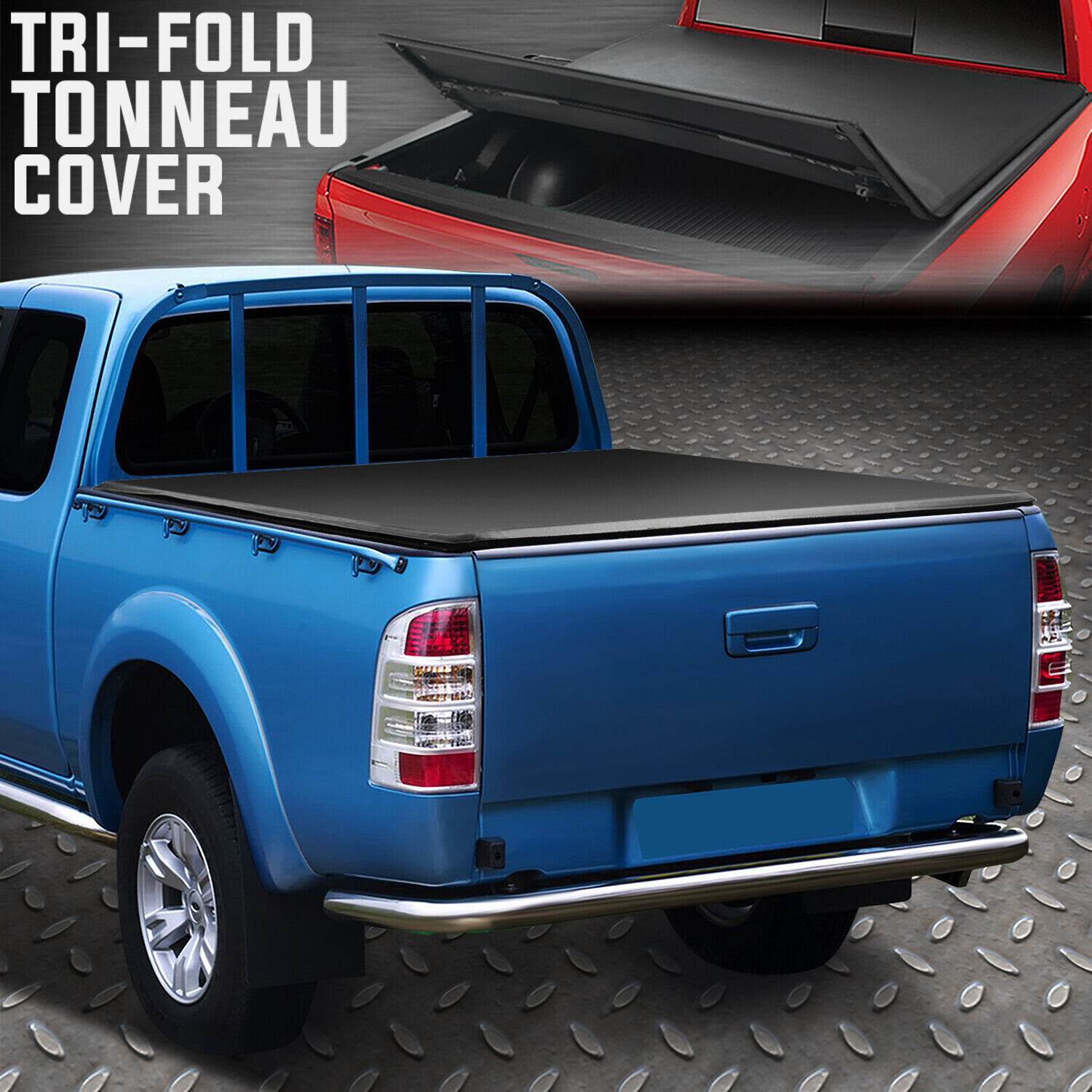 FOR 83-11 FORD RANGER MAZDA B3000 6\' BED TRI-FOLD SOFT TOP TRUNK TONNEAU COVER