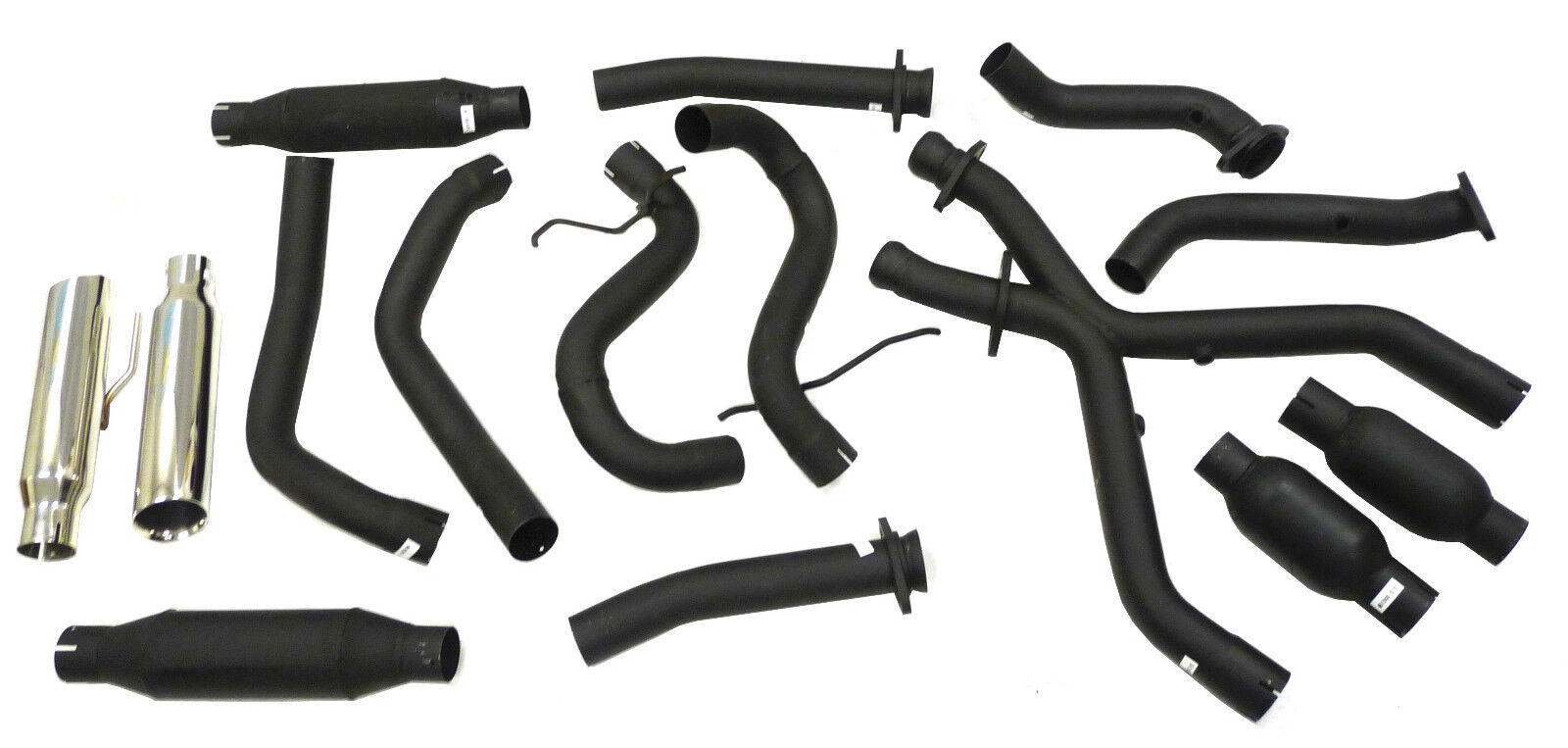 Maximizer Black Resonated CatBack Exhaust For 1999 To 2004 Mustang GT 4.6L