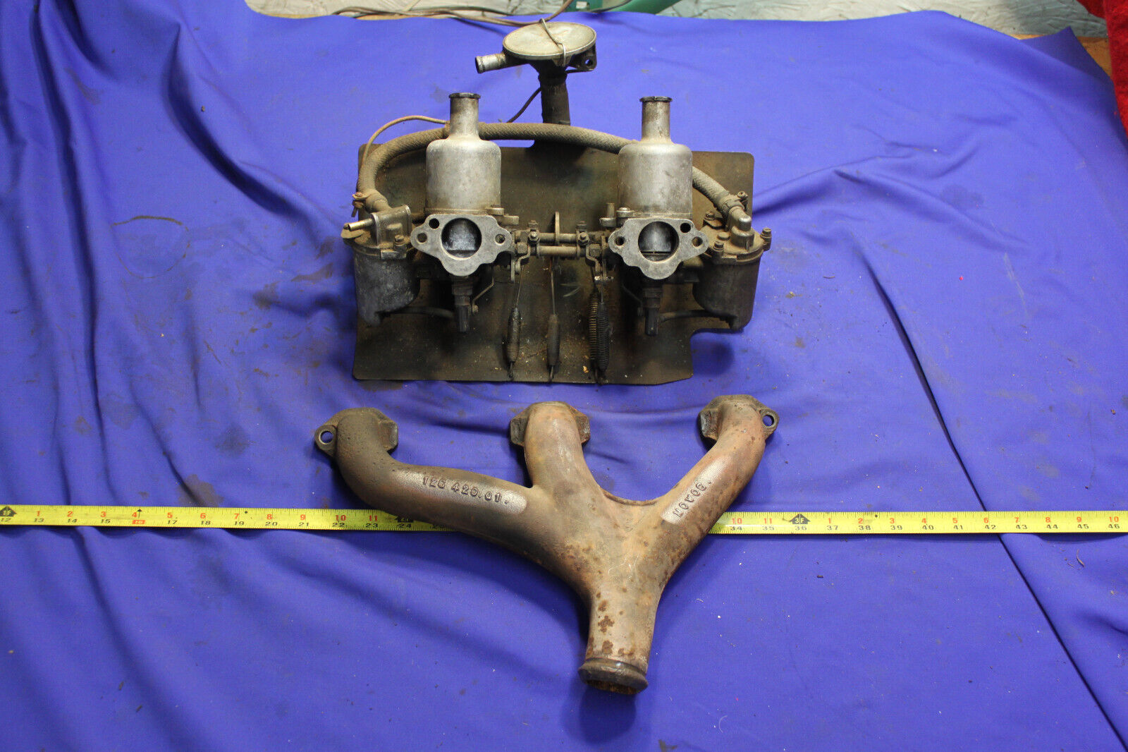 MG Midget AH Sprite HS2 Carburetors Intake and Exhaust Manifold Setup