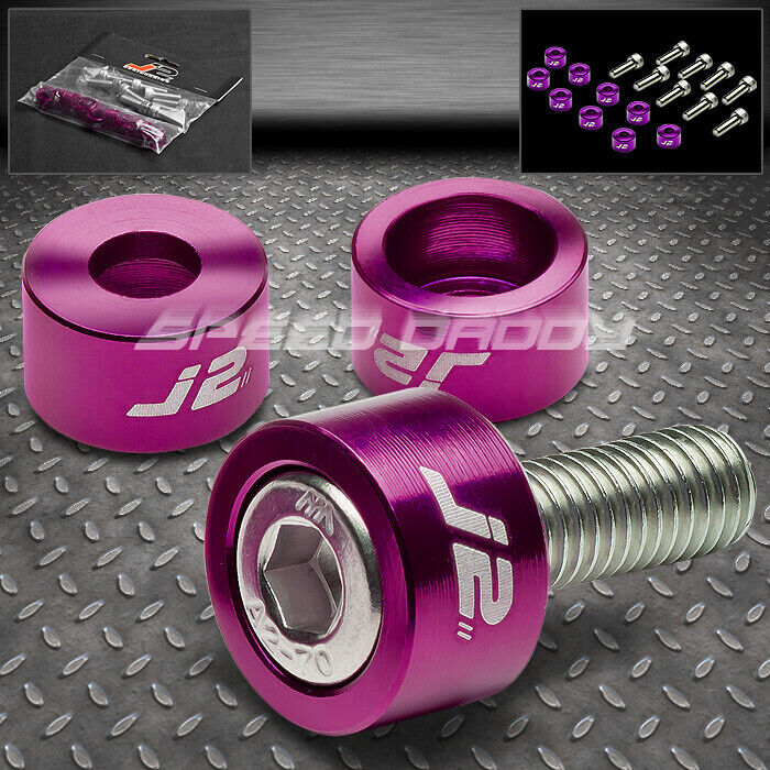 J2 ALUMINUM JDM HEADER MANIFOLD CUP WASHER+BOLT KIT FOR ACCORD CG PRELUDE PURPLE