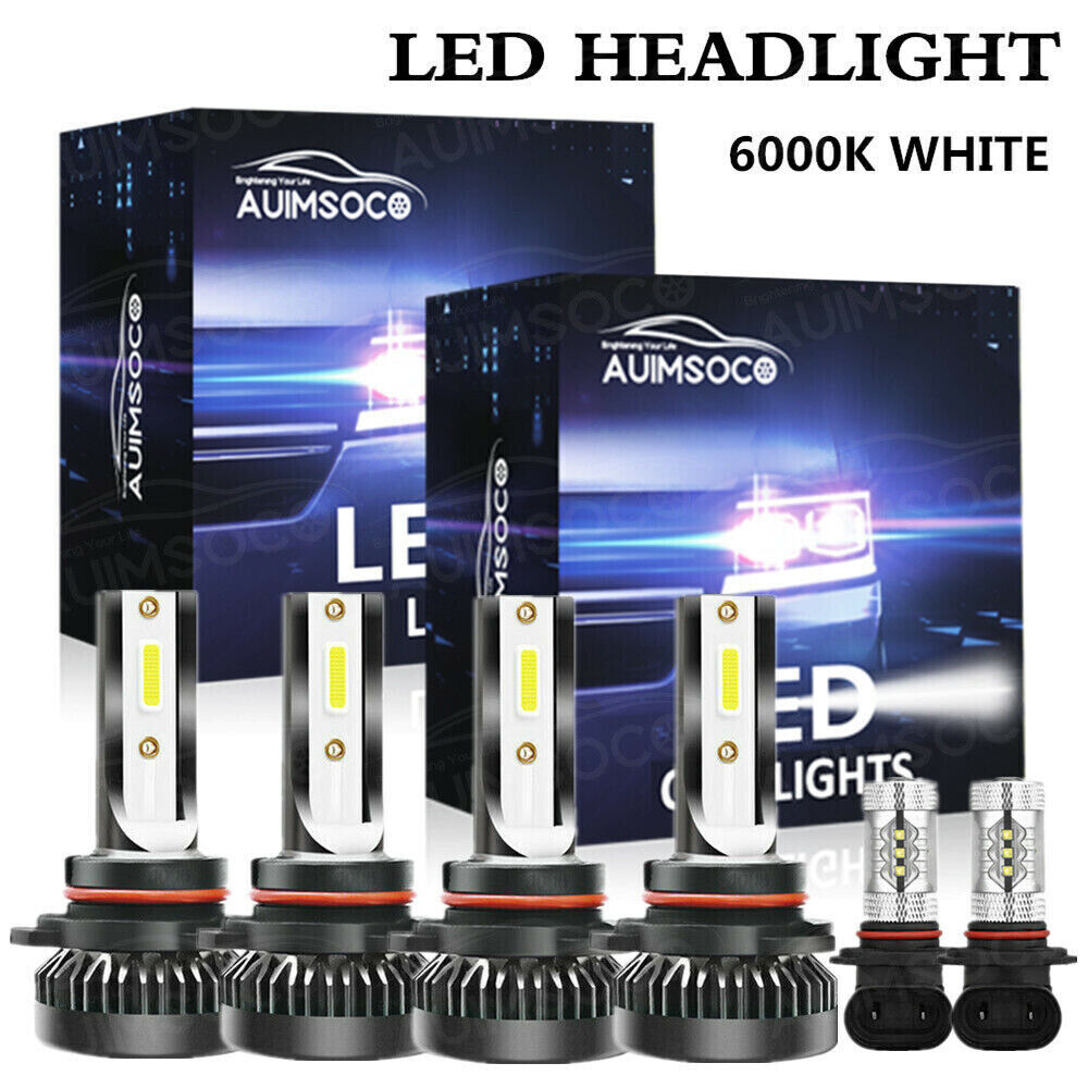 For Cadillac SRX 2010-2016 6x 6000K LED Headlights High Low Beam Fog Light Bulbs
