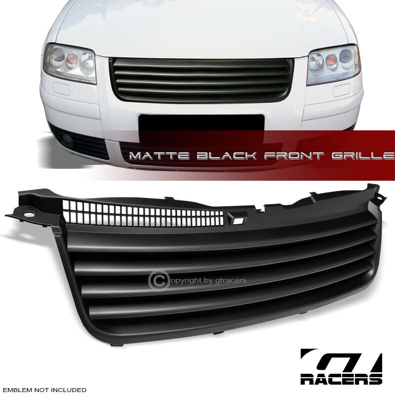 Matte Black For 2001-2005 Vw Passat B5.5 Horizontal Front Bumper Grill Grille