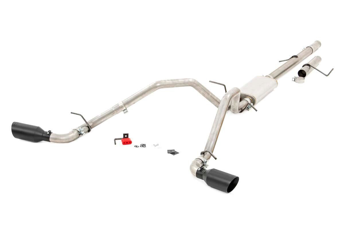 Rough Country Dual Cat-Back Exhaust System w/Black Tips 09-13 GM 1500|4.8L/5.3L