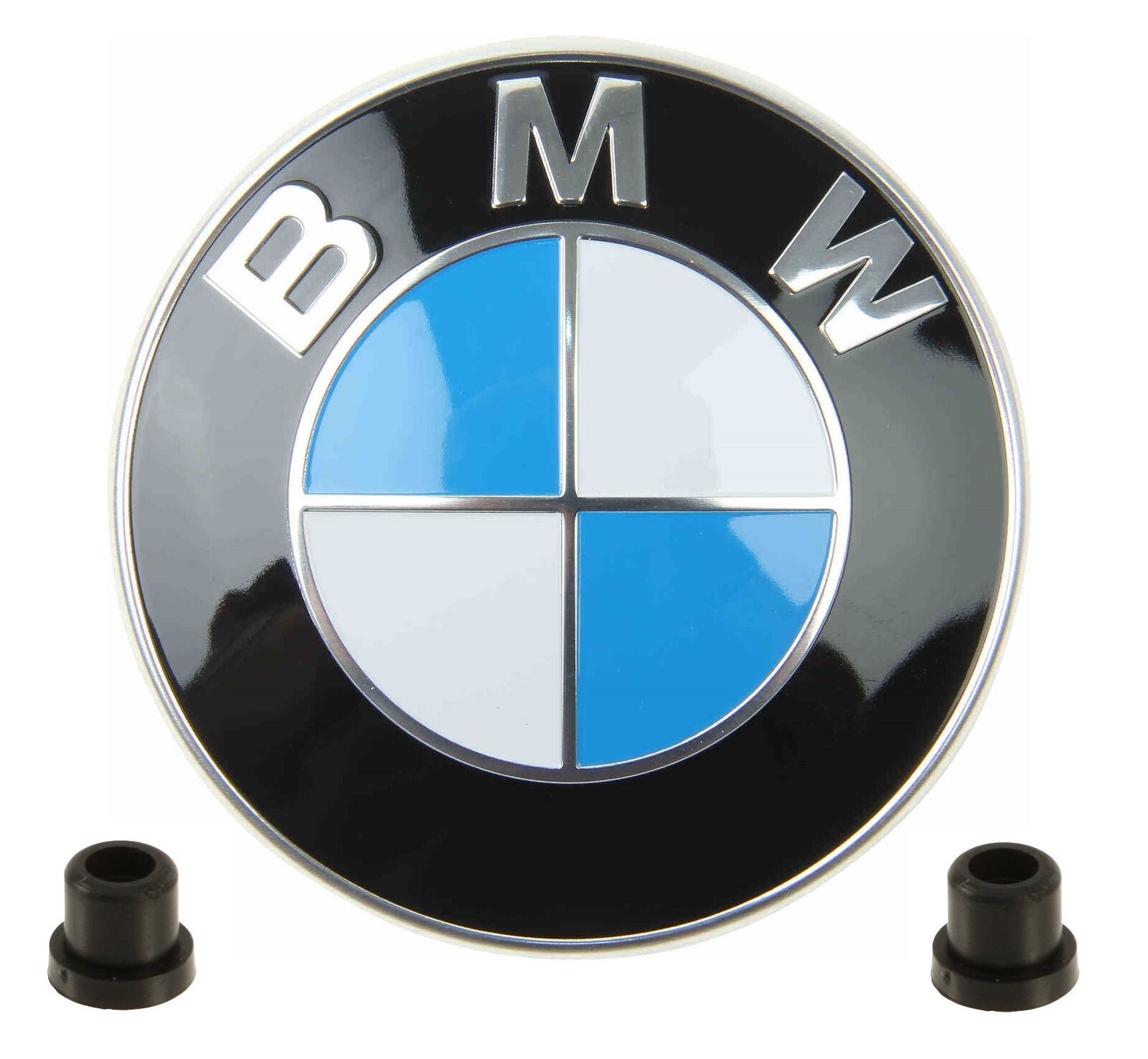 Genuine OEM Emblem Roundel Hood With 2 Grommets Kit For BMW E10 E30 E46 E82 E90