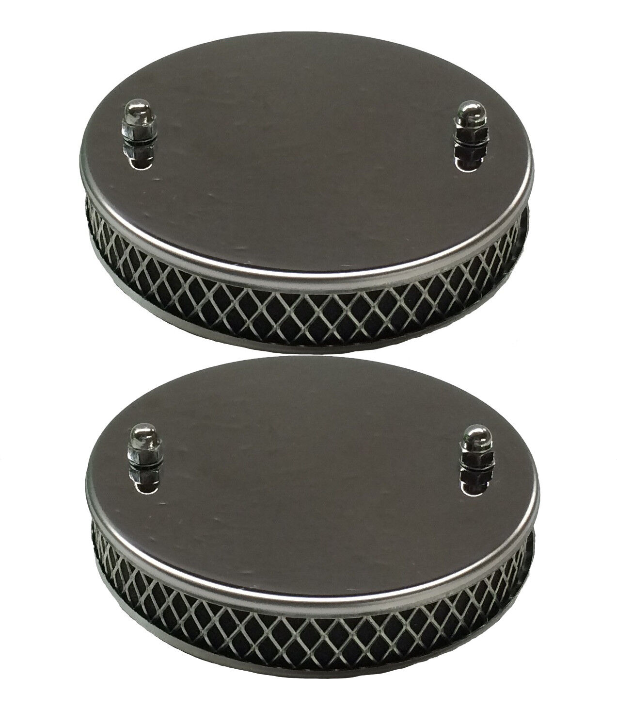 New Pair of Chrome Pancake Sports Air Filters for 1 1/4\