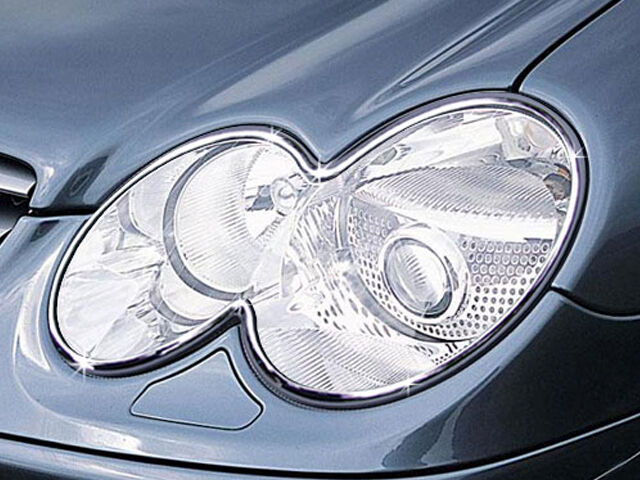 Mercedes R230 SL Chrome headlamp headlight trims SL350 SL500 SL600 SL55 SL65