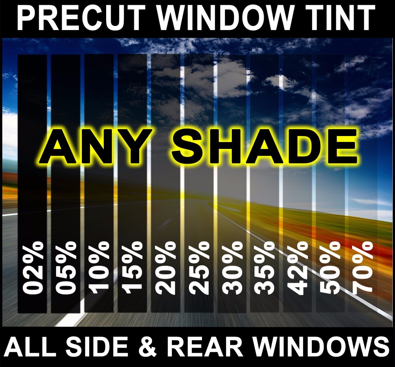 Nano Carbon Window Film Any Tint Shade PreCut All Sides&Rears for Chrysler Glass
