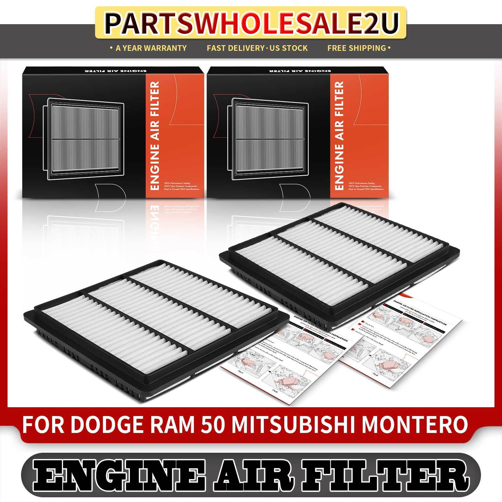 2x Engine Air Filter for Dodge Ram 50 Stealth Mitsubishi 3000GT Diamante Montero