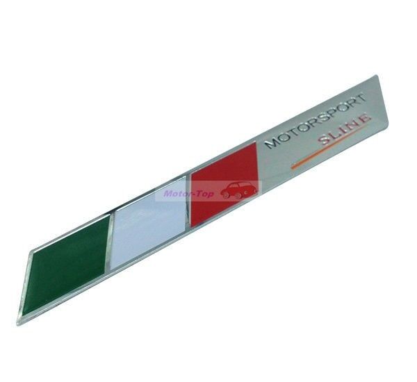 2pcs Italy IT Flag Sline Trunk Rear MOTORSPORT Sport Emblems Badge Sticker Decal