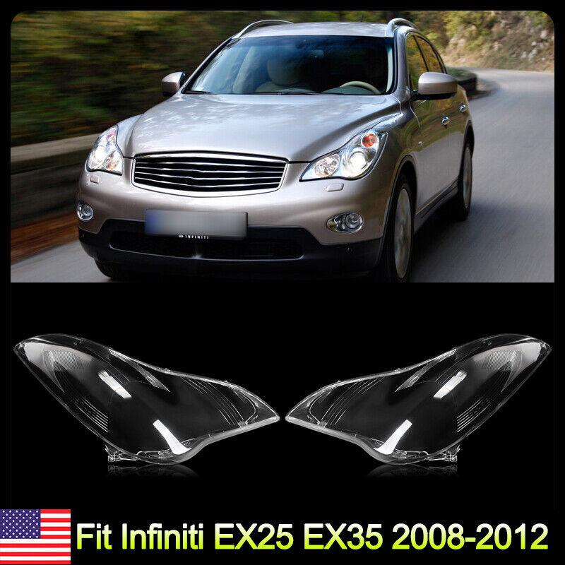 For Infiniti EX25 EX35 2008-2012 Left Right Side Headlight HeadLamp Lens Cover