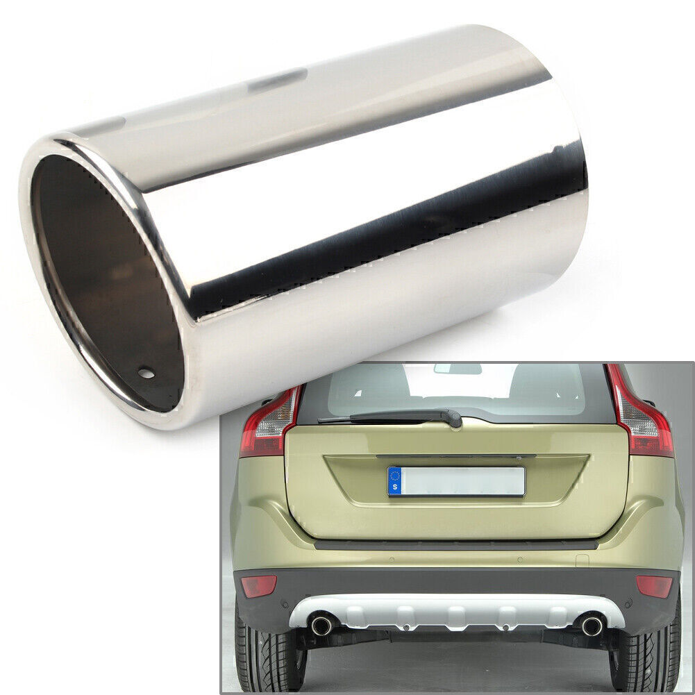 Car Rear Exhaust Pipe Tail Muffler Stainless Silver Tip for VOLVO S60 V60 XC60