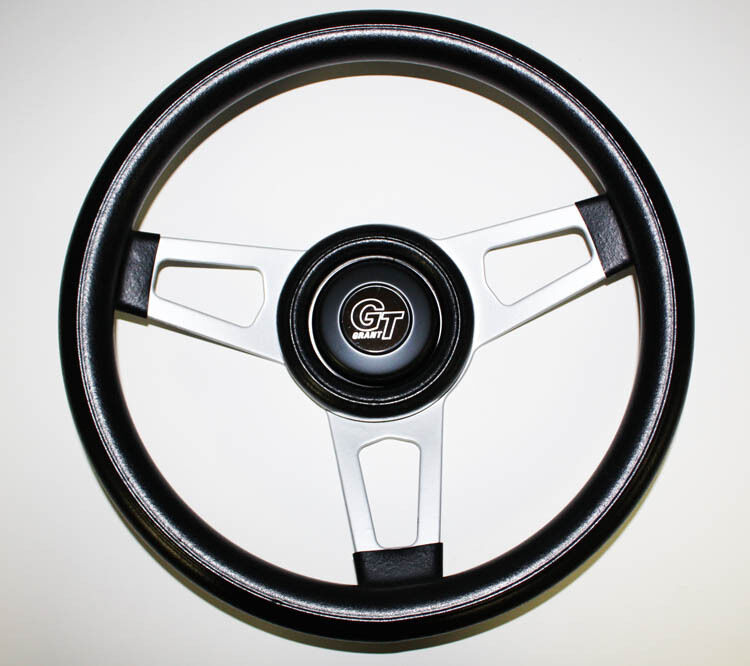 Volkswagon Fox Jetta Rabbit Golf Grant Black Steering Wheel Chrome 13 3/4\
