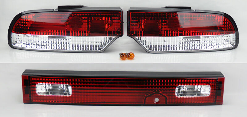 Red Clear Euro 3 Piece Tail lights FITS Nissan 180SX 200SX 240SX S13 