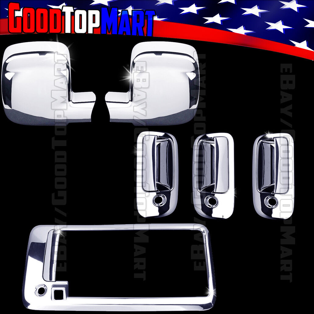 For Chevy EXPRESS+GMC SAVANA 2003-2018 Chrome Covers Set Mirrors+Doors+Tailgate