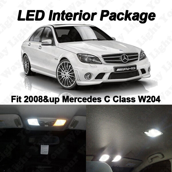 9 x White SMD LED Interior Lights Kit For 2008-2014 Mercedes Benz W204 C250 C300
