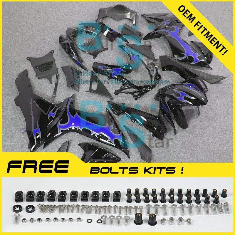 Black decals INJECTION Fairing Fit For  GSXR750 GSXR600 2011-2016 007 A1
