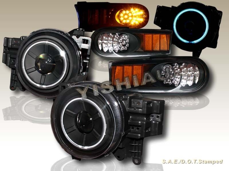 2007-2014 Toyota FJ Cruiser Projector Headlights CCFL Black + LED Corner Lights