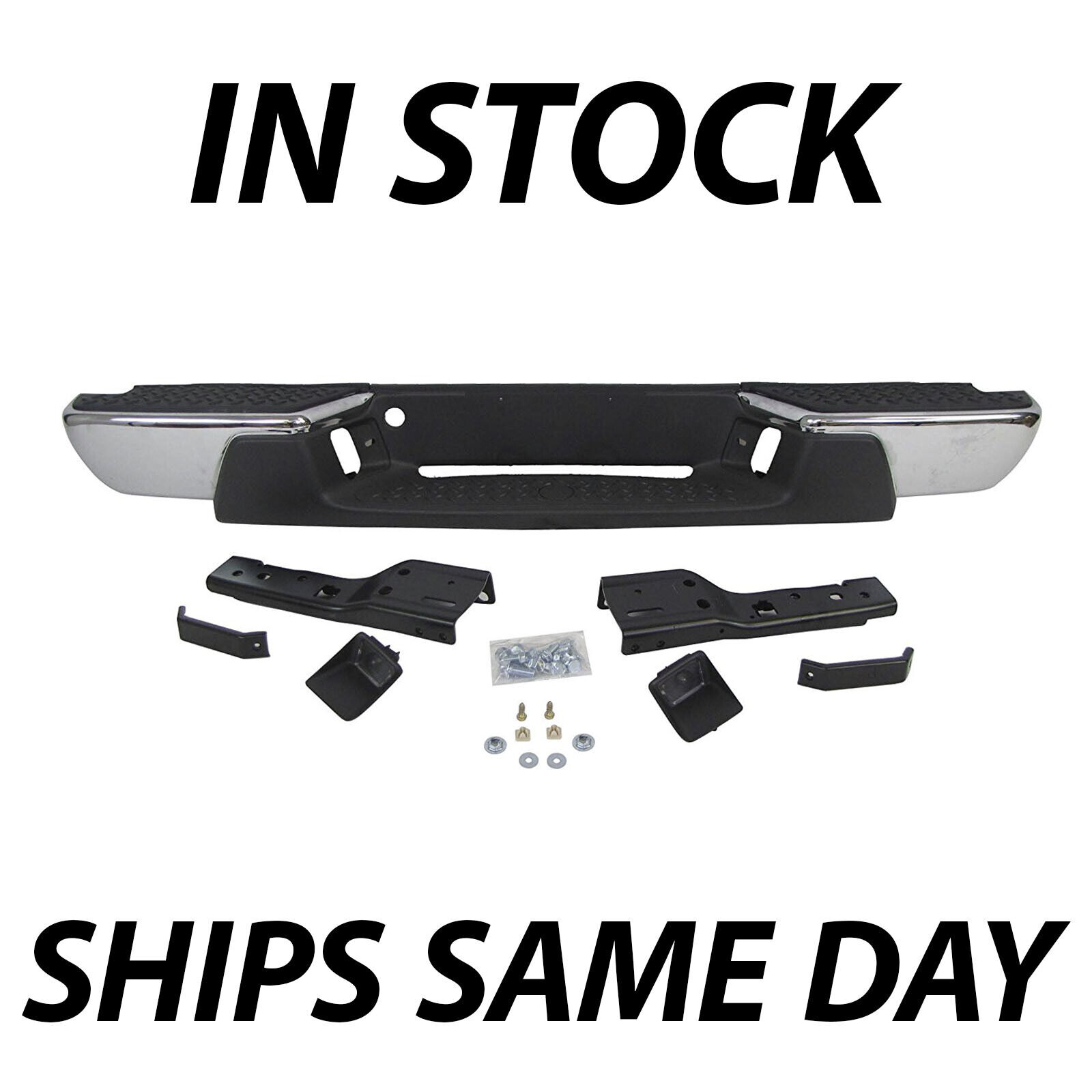 NEW Chrome Steel Rear Bumper Assembly for 2008-2012 Chevy Colorado & GMC Canyon
