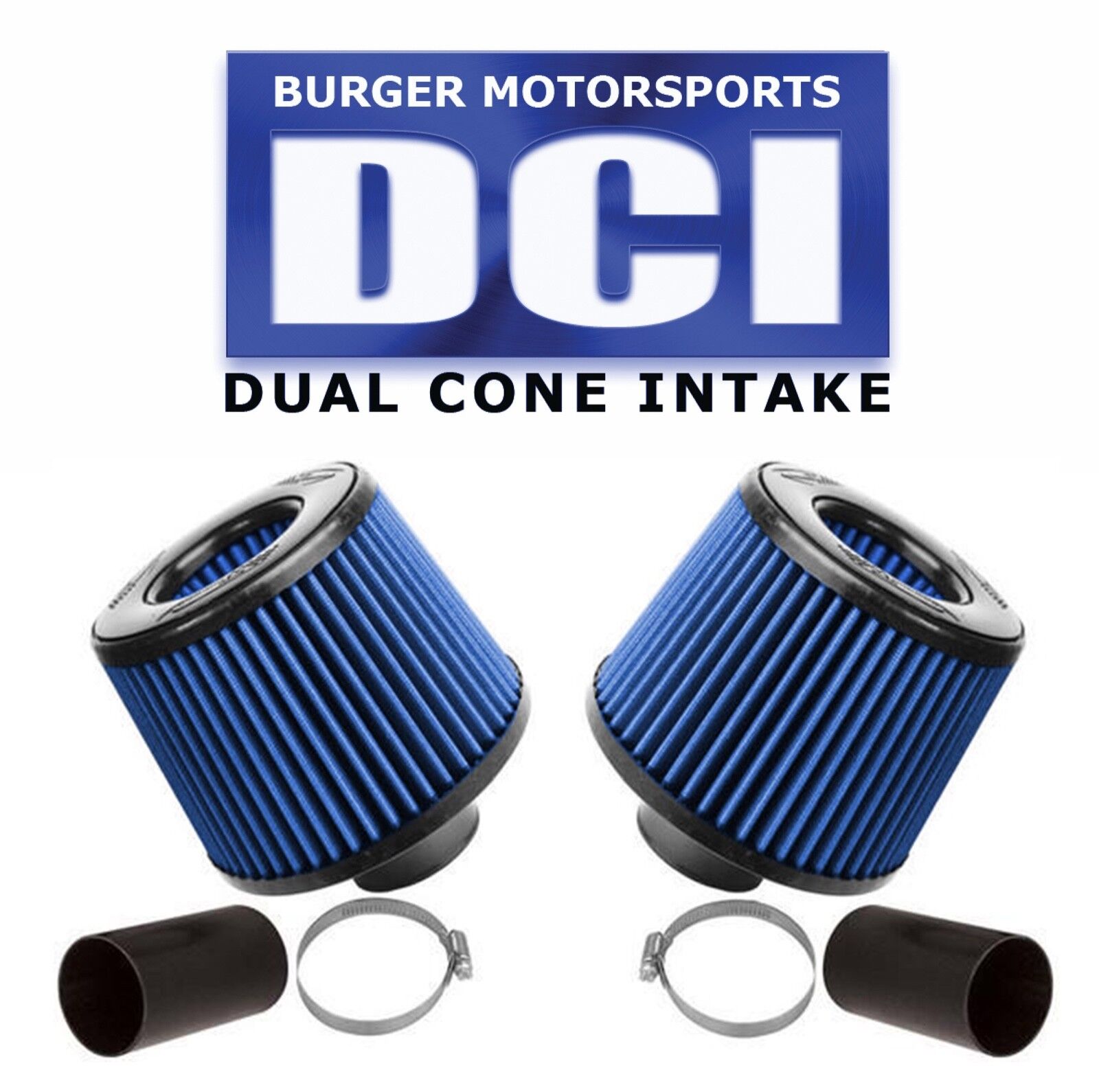 Burger Motorsports N54 DCI Dual Cone Intake BMW 135i 335i 535i Z4 - BLUE FILTERS