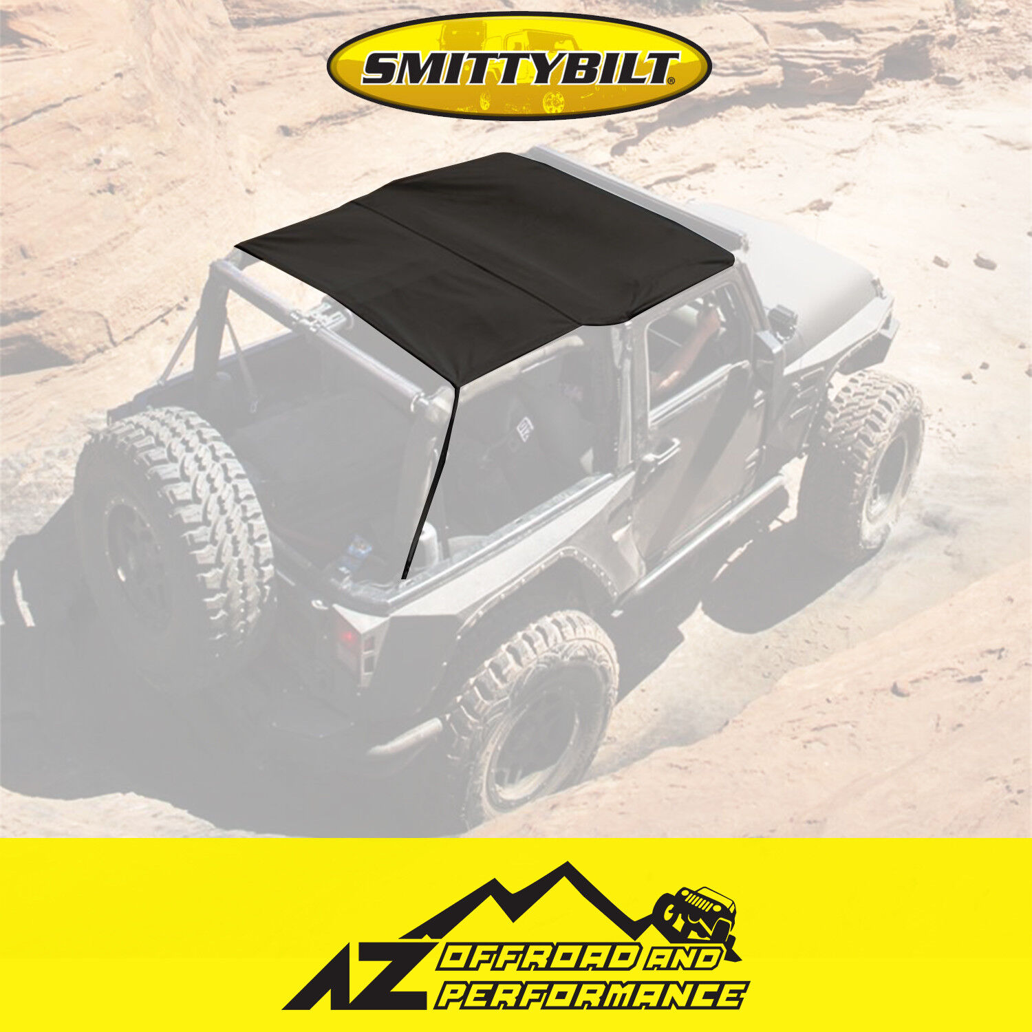 Smittybilt Extended Bikini Top - Black Diamond For 10-18 Jeep Wrangler JK 2 Door