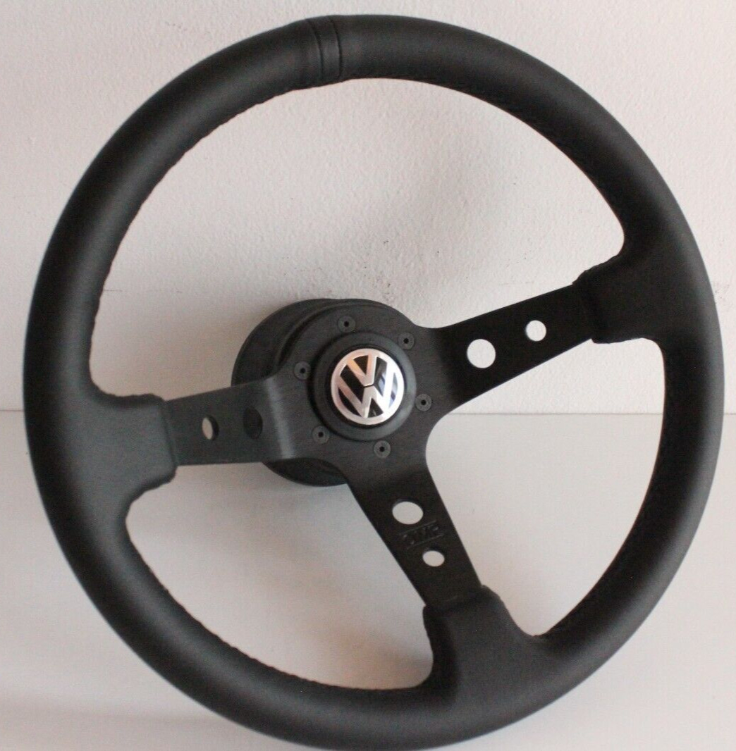 Steering Wheel fits For VW Golf Jetta Scirocco Mk1 Mk2  Deep Dish Leather 76-88'