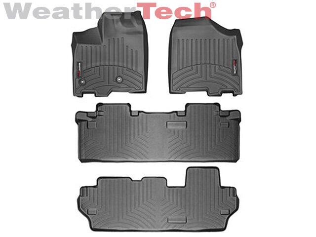 WeatherTech Floor Mats FloorLiner for 2013-2020 Toyota Sienna 8 Passenger Black