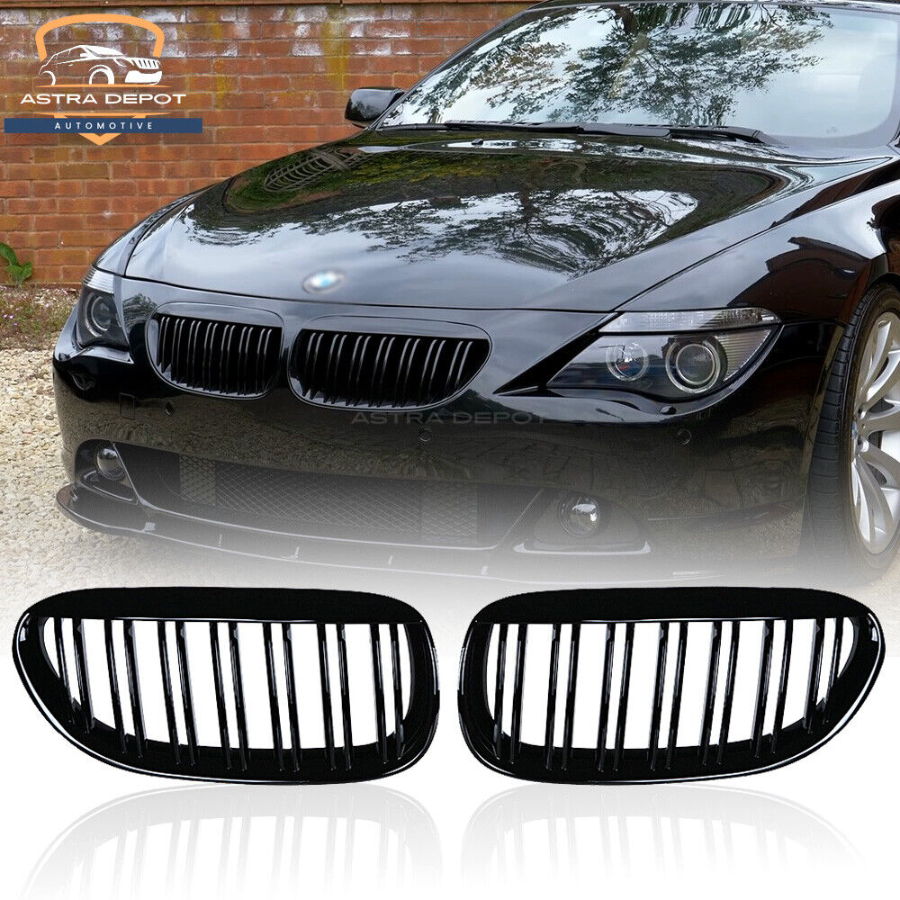 Gloss Black Front Kidney Grill Grille For BMW E63 E64 M6 645Ci 650i 2D 2004-2010