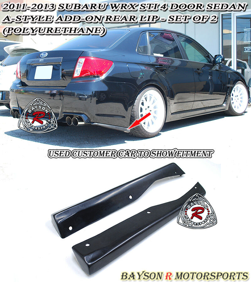 Fits 11-14 Subaru Impreza WRX STi 4dr A-Style Rear Lip Aprons (Urethane)