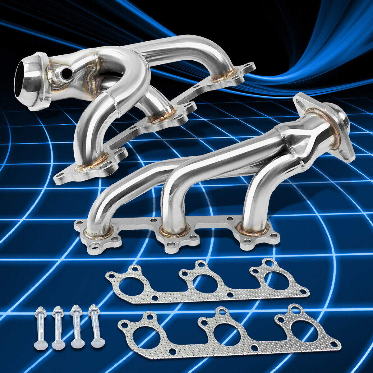 For 05-10 Ford Mustang 4.0L V6 Pair 3-1 Stainless Steel Header Manifold Exhaust